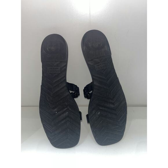 Gucci Black Rubber Chain Link Sandals - Size 38 - Picture 2 of 4